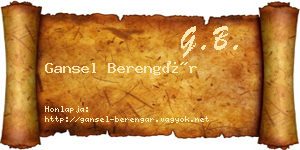 Gansel Berengár névjegykártya